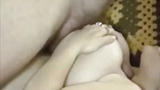 Cool male shoves his cock down his girl ' s throat